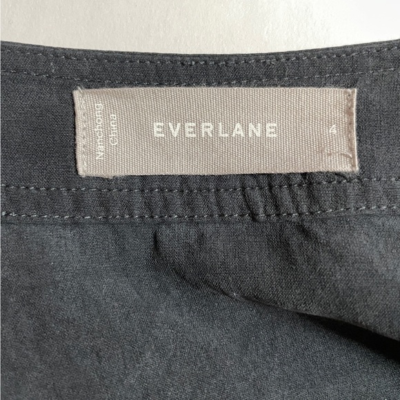 Everlane Blouse Long Sleeve Wrap Top button closure with tie black silk size 4 - Picture 10 of 11